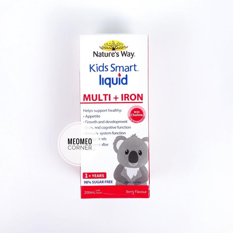 Siro bổ sung sắt và multi vitamin cho bé Nature's Way Kids Smart Liquid Multi + Iron