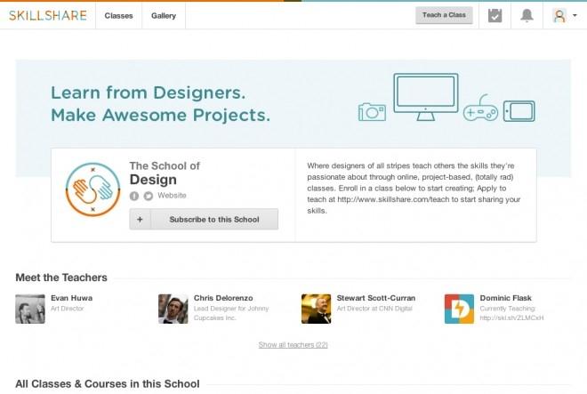 Giao diện của Skillshare