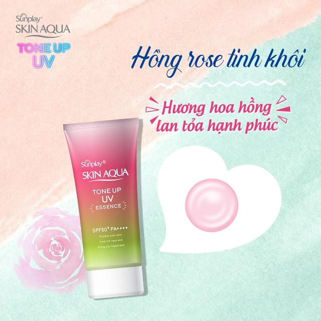 Tinh chất chống nắng hiệu chỉnh sắc da Sunplay Skin Aqua Tone Up UV Essence Happiness Aura