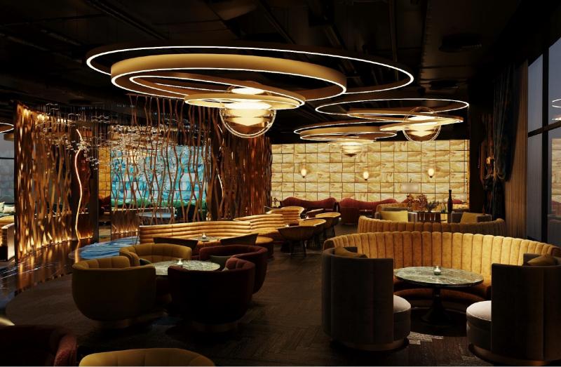 Sky21 Bar & Lounge có riêng không gian sang trọng cho các buổi gặp gỡ đối tác