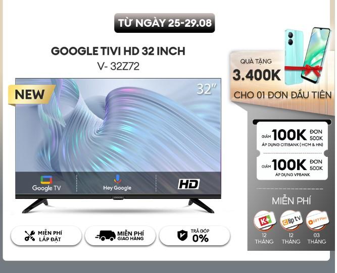Smart Google Tivi HD Coocaa 32inch 32Z72