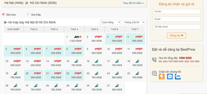 So sánh giá vé máy bay các hãng tại bestprice.vn