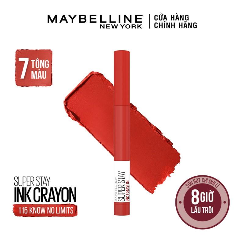 Son bút chì mịn lì 8h lâu trôi Maybelline New York Super Stay Ink Crayon Lipstick