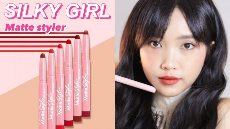 Son bút chì mịn mượt lâu phai Silkygirl Matte Styler Slim Lipcolor - 05 Đỏ cam đất