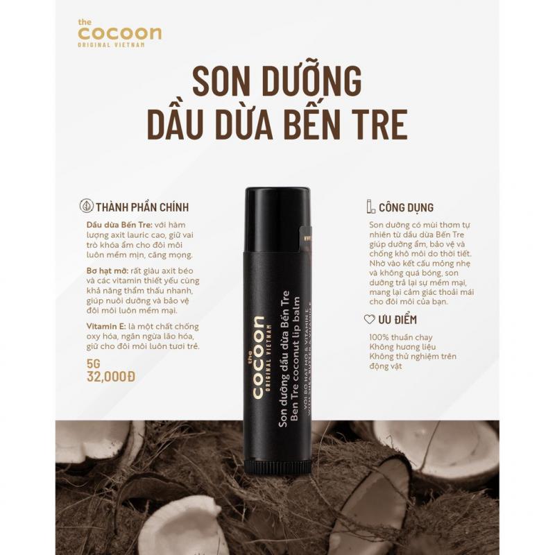 Son dưỡng dầu dừa Bến Tre Cocoon dưỡng ẩm môi 5g