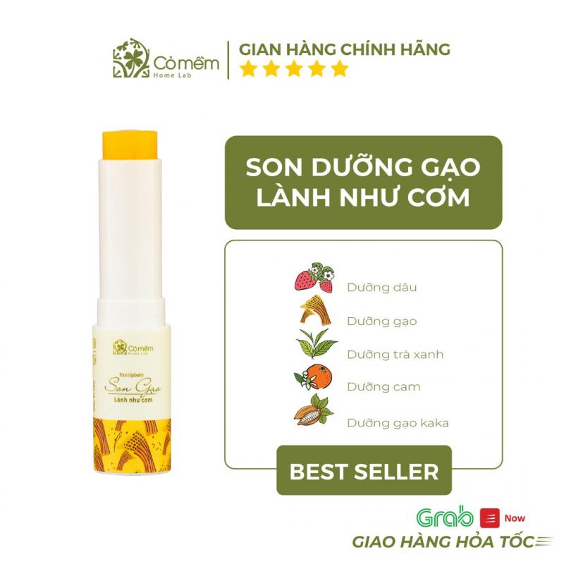 Son dưỡng gạo Cỏ Mềm giảm thâm môi an toàn