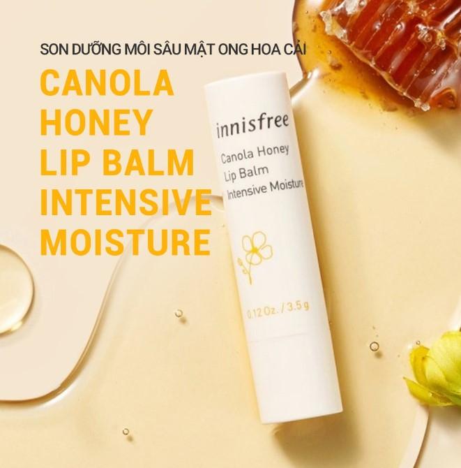 Son dưỡng môi không màu innisfree Canola Honey Lip Balm Deep Moisture