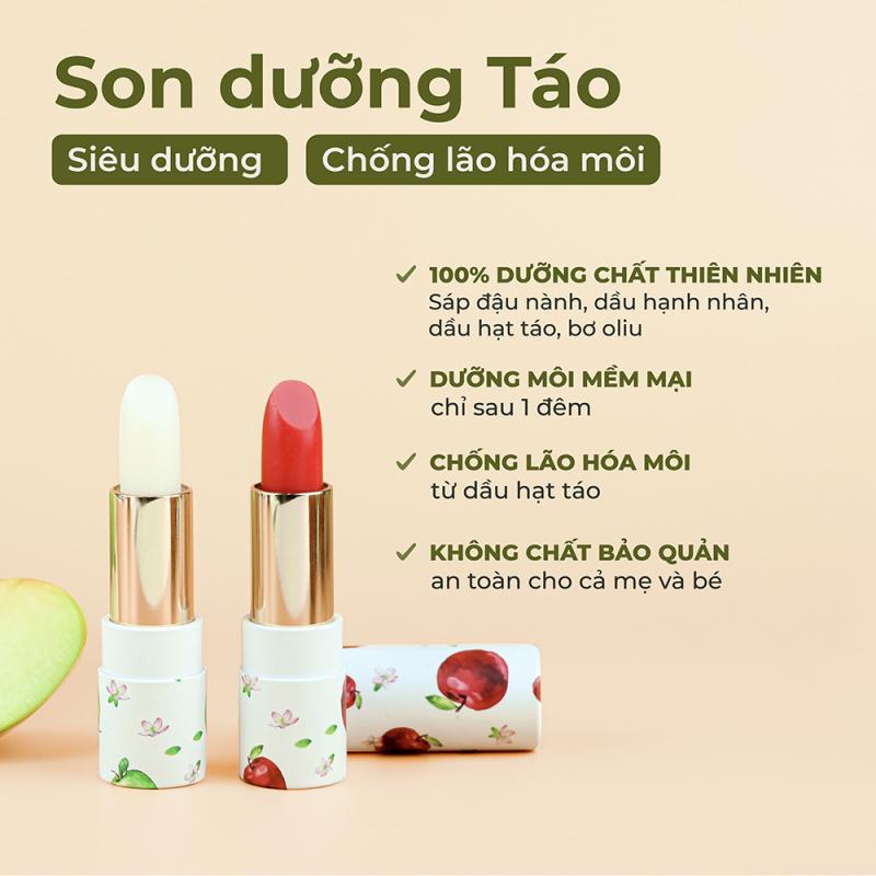 Son dưỡng môi táo hữu cơ