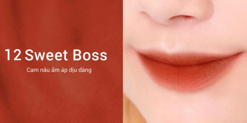 Son kem lì Bbia Last Velvet Lip Tint Version 3 - 12 Sweet Boss (Màu cam cháy)