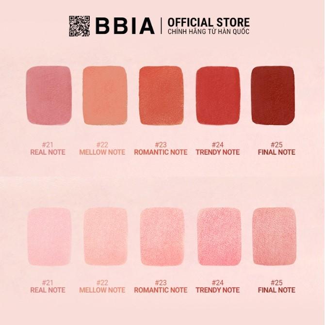 Son kem lì Bbia Last Velvet Lip Tint Version 5 # 24 – Trendy Note (màu đỏ hồng đất)