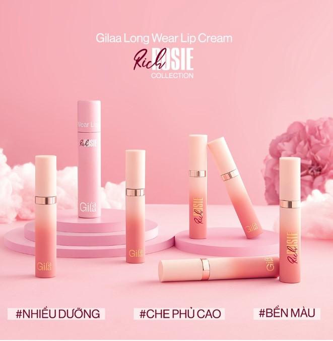 Son kem lì Gilaa Long Wear Lip Cream Rich Rosie Collection