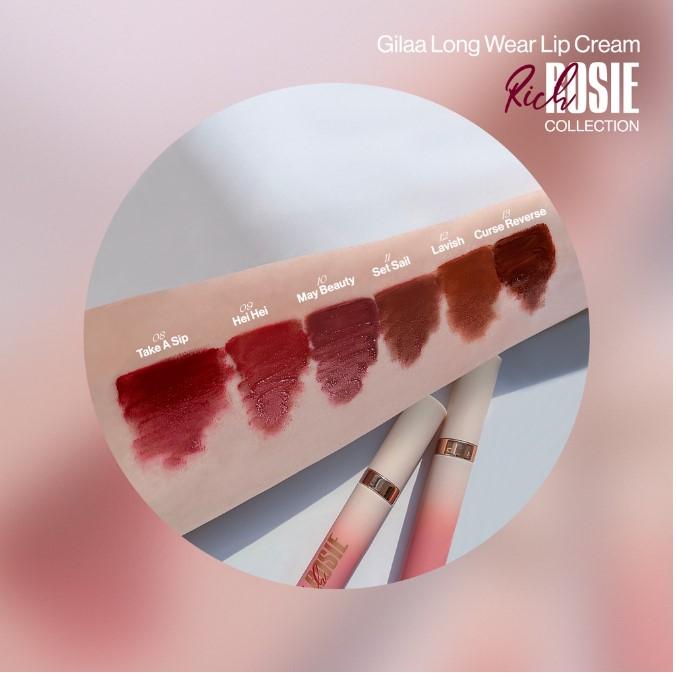 Son kem lì Gilaa Long Wear Lip Cream Rich Rosie Collection