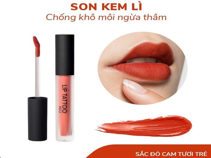 Son kem lì LIP TATTOO NO 2 SNB sắc đỏ cam