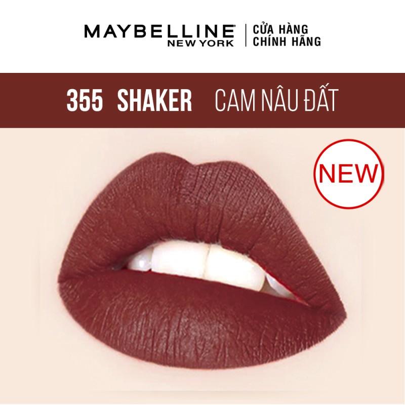 Son kem lì Maybelline New York 16h lâu trôi Super Stay Matte Ink City Edition Lipstick 355 Shaker cam nâu đất