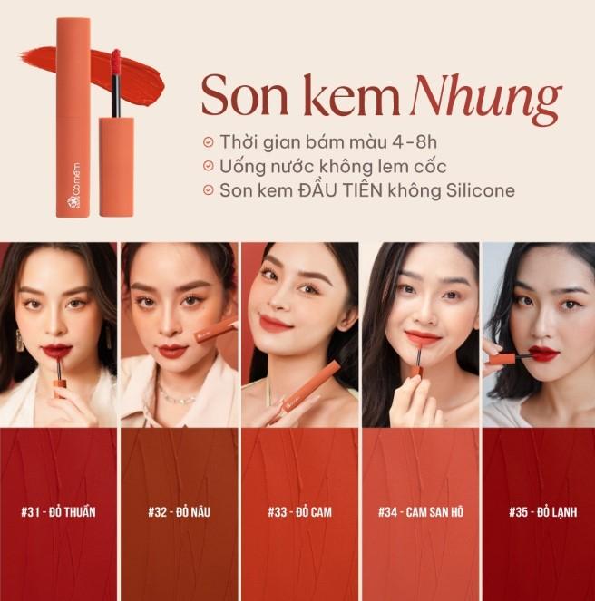 Son kem nhung lì mượt không silicone Cỏ Mềm