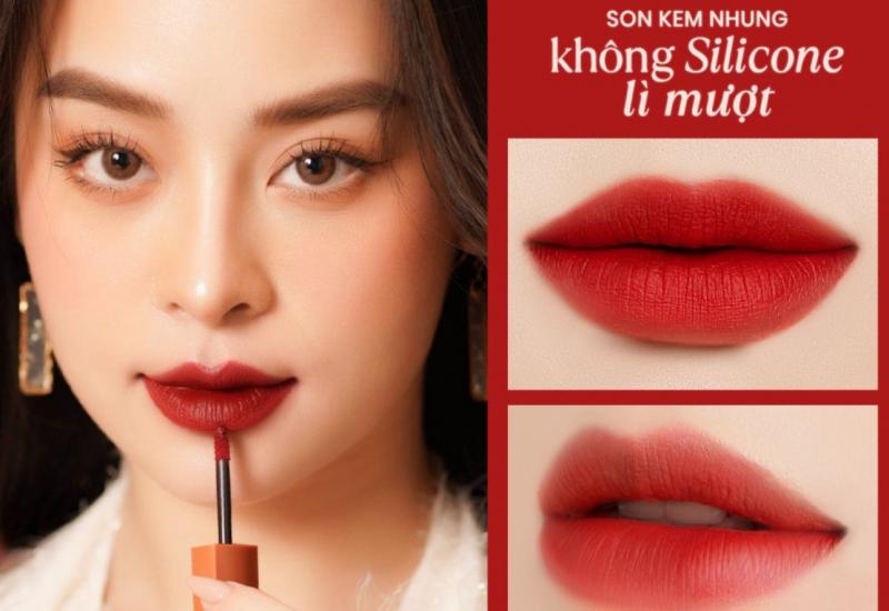 Son kem nhung lì mượt không silicone Cỏ Mềm màu đẹp an toàn từ thiên nhiên