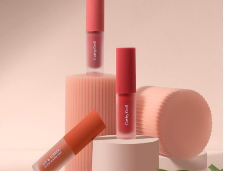 Son kem và má hồng Cathy Doll Lip & Cheek Nude Matte Tint