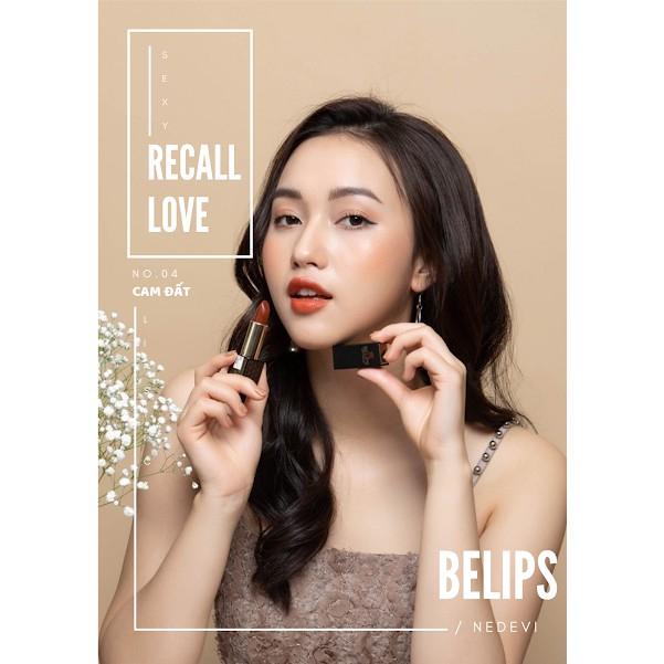 Son lì cam đất Recall Love Sexy Lipstick Belips không chì