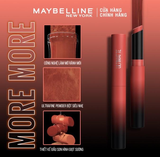 Son lì mịn môi Maybelline New York Color Sensational Ultimatte