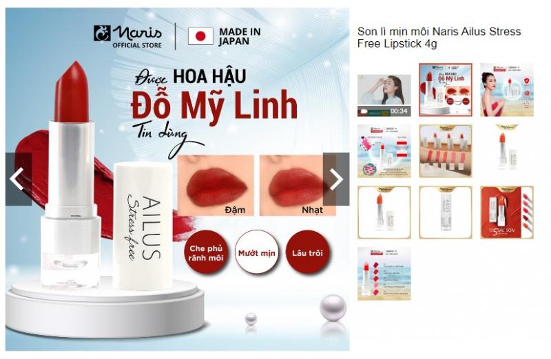 Son lì mịn môi Naris Ailus Stress Free Lipstick