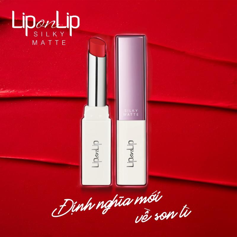 Son lì siêu mịn Lip On Lip màu đỏ anh đào Silky Matte Cherry Red