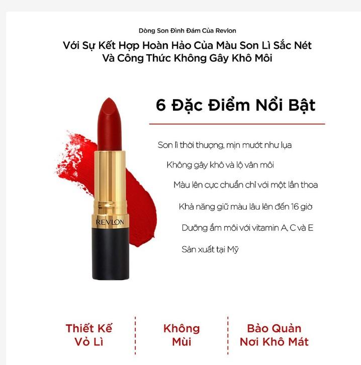 Son lì siêu mịn Revlon Super Lustrous Matte Lipstick