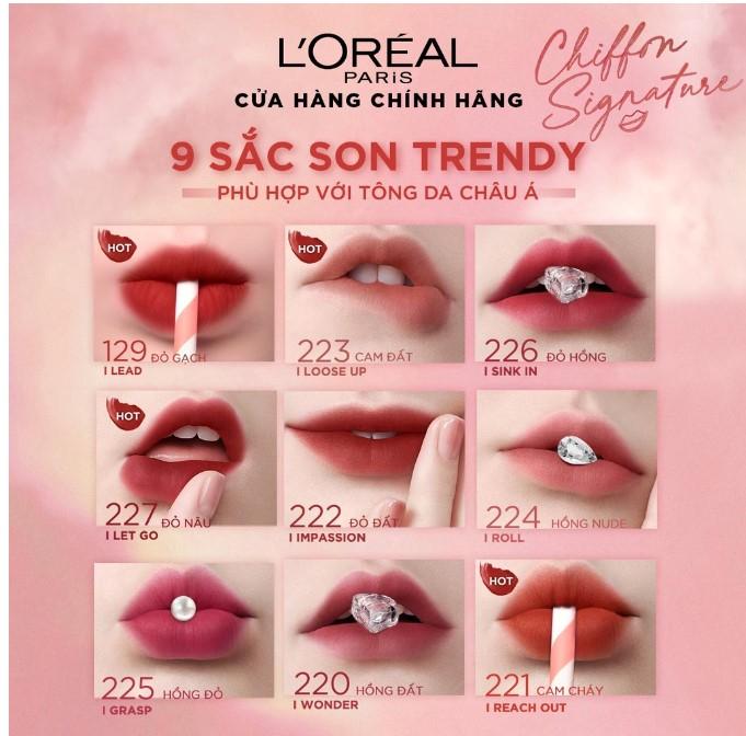 Son mịn lì cao cấp L'Oréal Paris Chiffon Signature #220