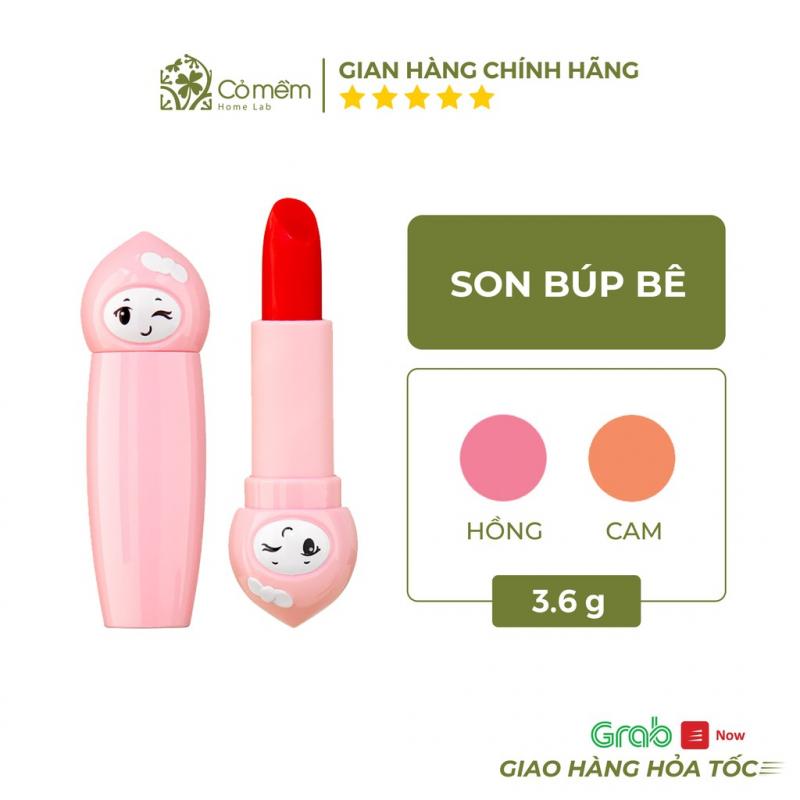 Son môi lụa có màu cho bé búp bê Cỏ Mềm thiên nhiên an toàn 4g