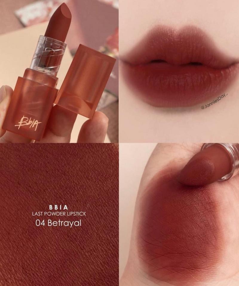 Son thỏi lì Bbia Last Powder Lipstick - 04 Just Forget