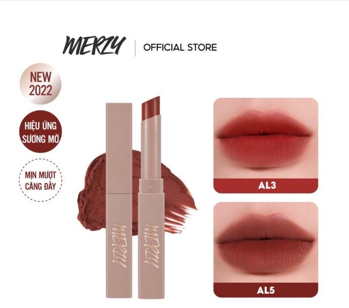 Son thỏi lì mịn nhẹ, hiệu ứng sương mờ Merzy Academia Cotton Lipstick