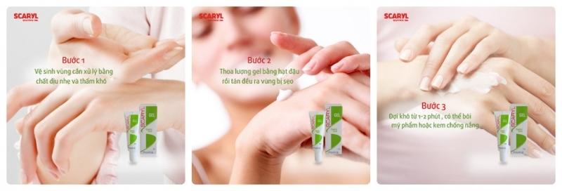 Sử dụng kem/gel trị sẹo lồi SCARYL CICATRICI GEL