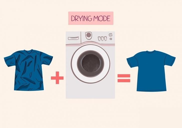 Dùng máy giặt làm phẳng quần áo