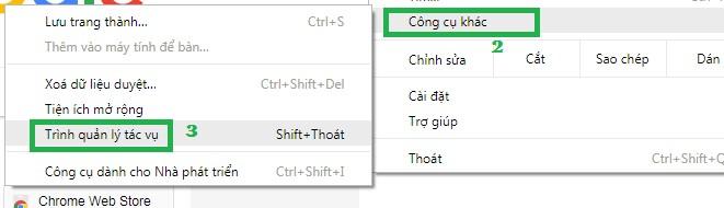 Sử dụng trình quản lý tác vụ của Google Chrome