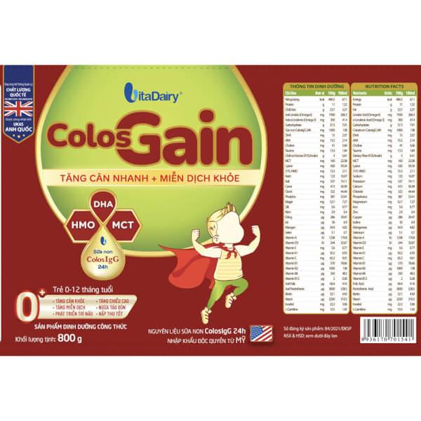 Sữa bột Colos Gain 0+