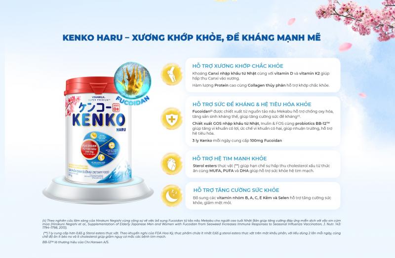 Sữa bột dành cho người lớn tuổi Vinamilk Kenko Haru 350g