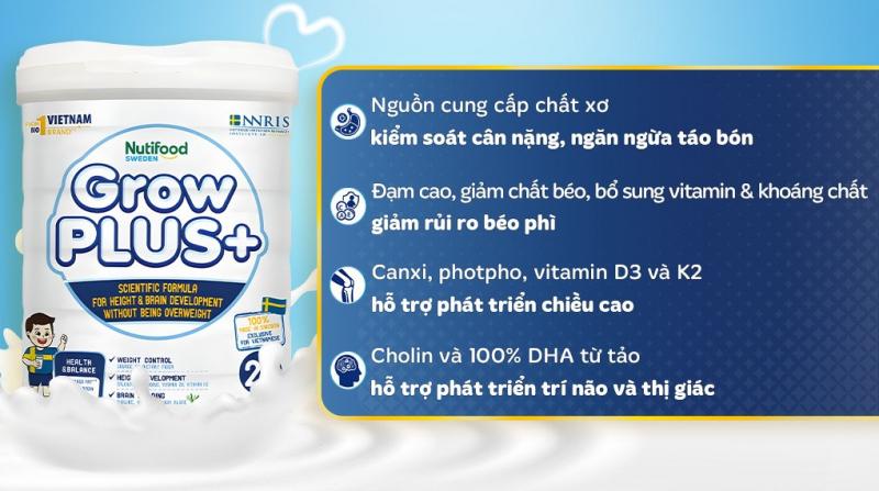 Sữa bột Nutifood Grow Plus Trắng