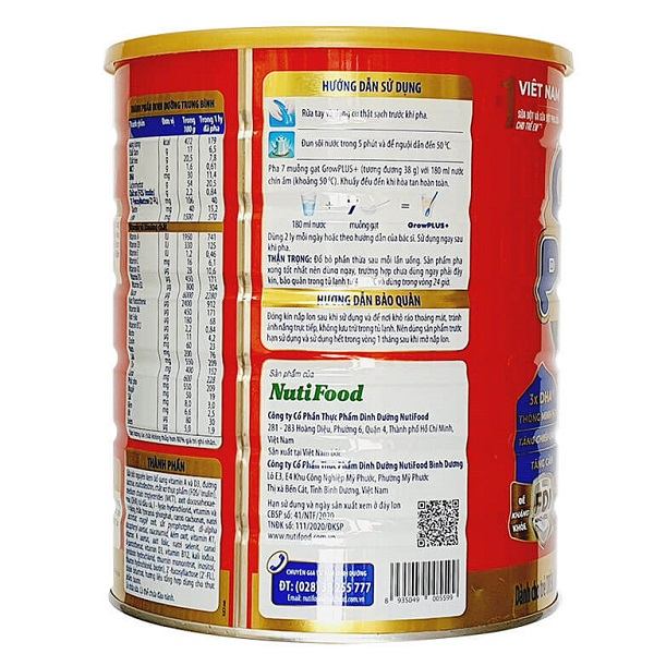 Sữa bột Nutifood GrowPLUS+