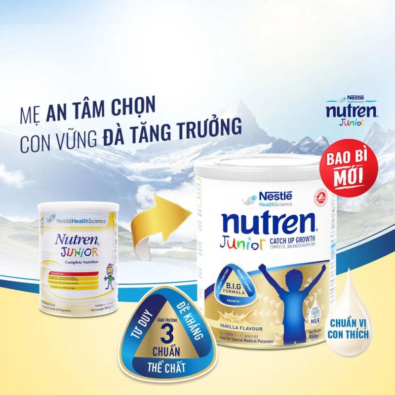 Sữa bột Nutren Junior cho trẻ từ 1-12 tuổi lon 850g