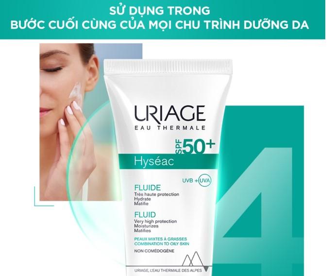 Sữa chống nắng cho da dầu, mụn Uriage Hyséac SPF50+ UVB+UVA Fluide