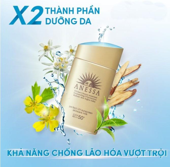 Sữa chống nắng dưỡng da bảo vệ hoàn hảo Anessa Perfect UV Sunscreen Skincare Milk