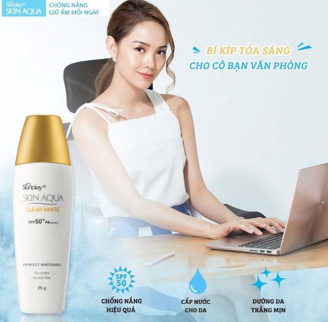 Sữa chống nắng dưỡng trắng cho da dầu Sunplay Skin Aqua Clear White SPF 50+, PA++++ 25g