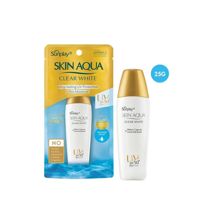 Sữa chống nắng dưỡng trắng cho da dầu Sunplay Skin Aqua Clear White SPF 50+, PA++++ 25g