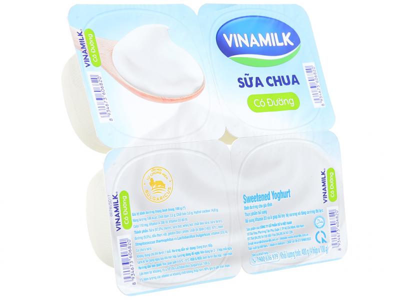 Sữa chua ăn Vinamilk có đường