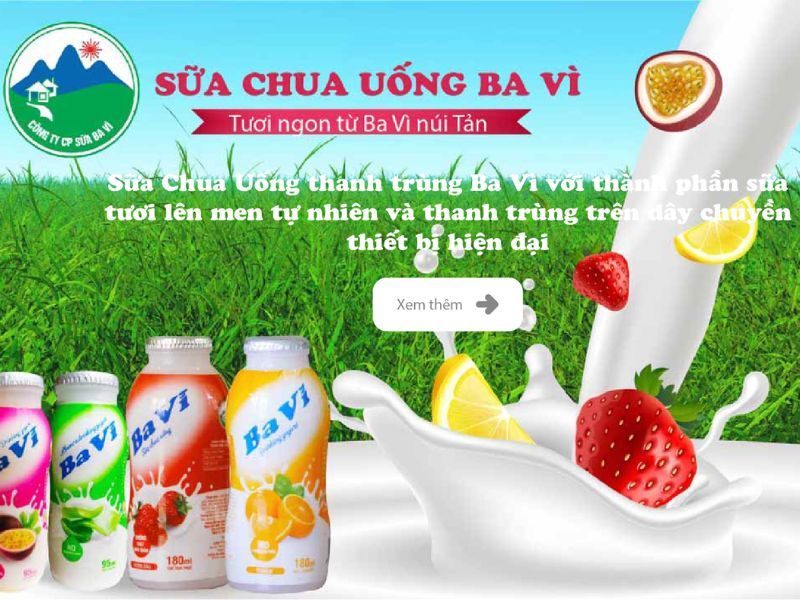 Các loại sữa chua uống Ba Vì