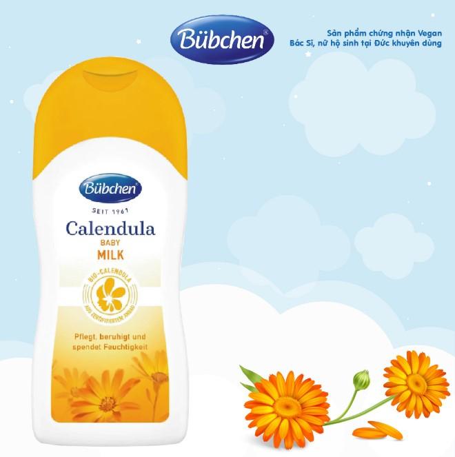 Sữa dưỡng da chiết xuất hữu cơ cho trẻ sơ sinh Bubchen Calendula Baby Milk