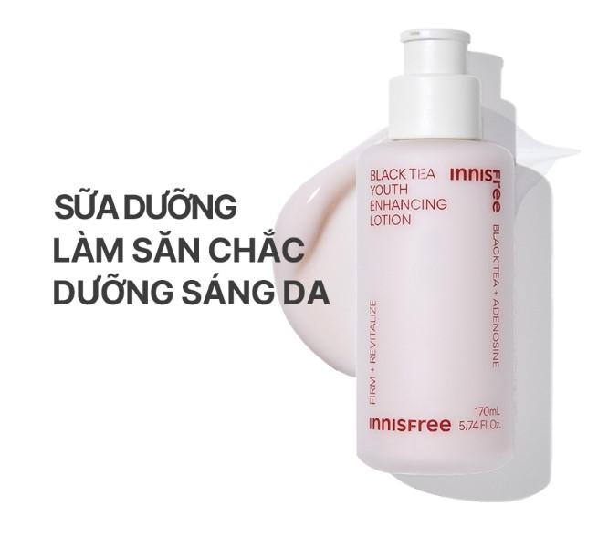 Sữa dưỡng phục hồi da và chống lão hóa trà đen innisfree Black Tea Youth Enhancing Lotion bao bì mới