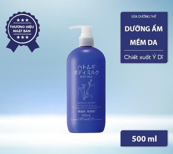 Sữa dưỡng thể trắng da toàn thân Body Milk Hatomugi Wasosen