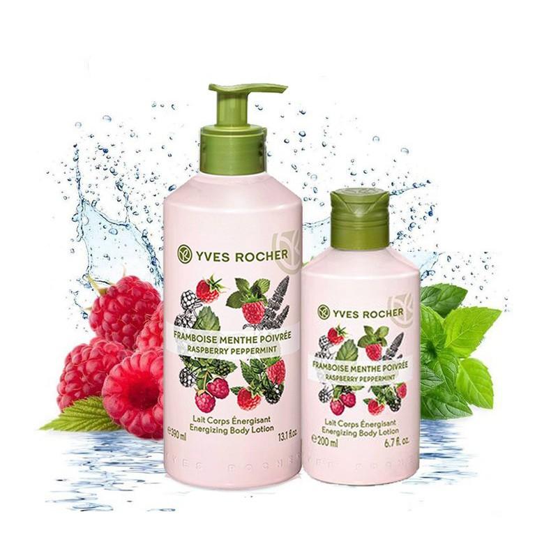 Sữa Dưỡng Thể Yves Rocher Raspberry Pepermint Energizing Body Lotion 390ml
