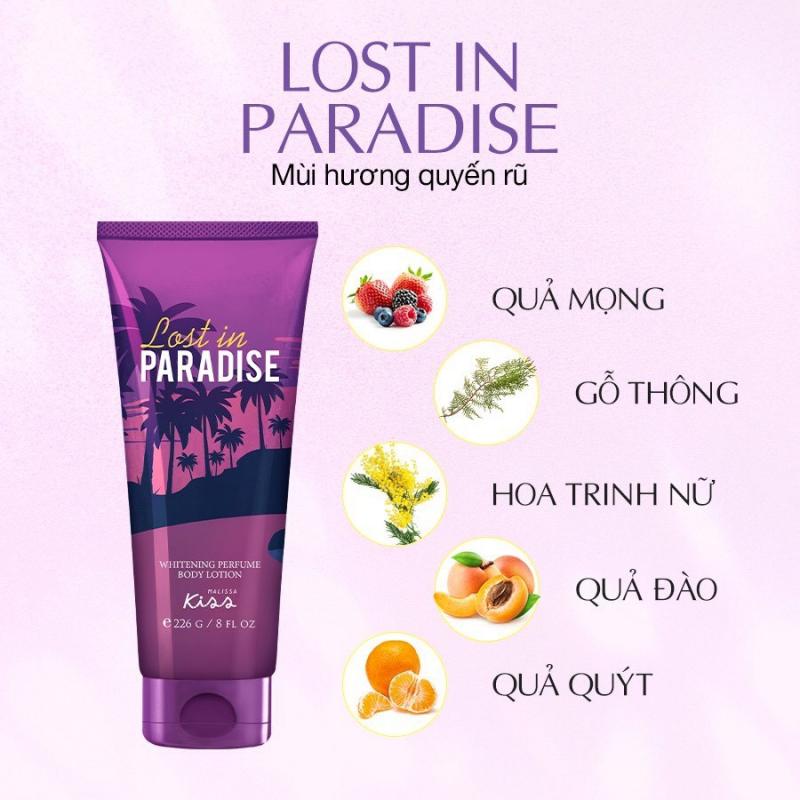 Sữa Dưỡng Trắng Da Toàn Thân Hương Nước Hoa Malissa Kiss - Hương Lost In Paradise 226g