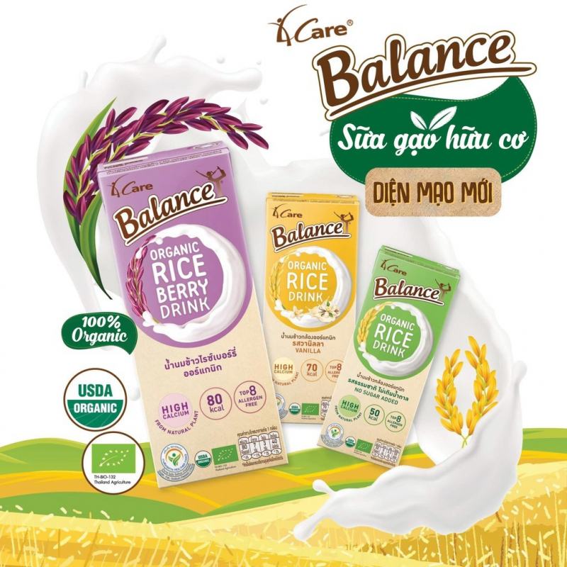 Sữa gạo hữu cơ 4Care Balance Organic